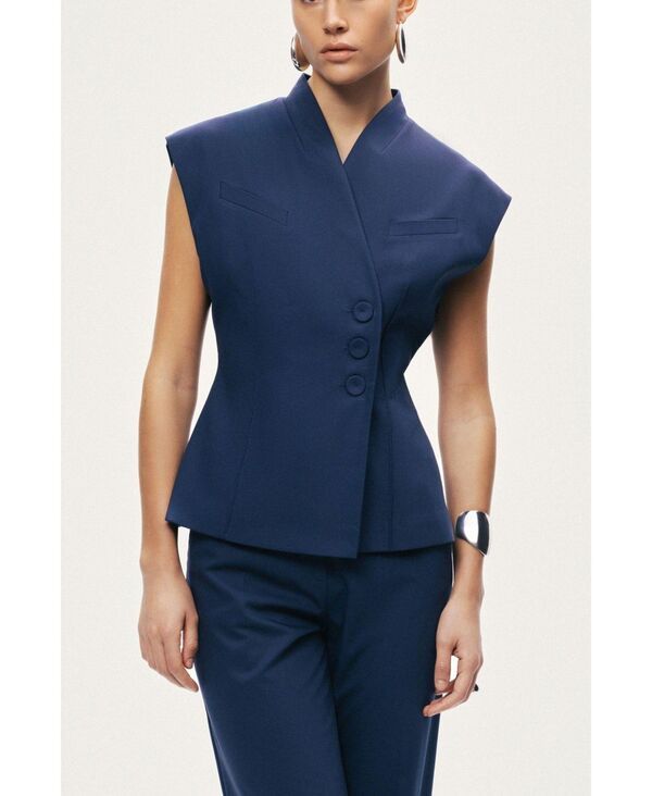 【送料無料】 ノクチューン レディース ベスト トップス Womens Tailored Sleeveless Vest Navy
