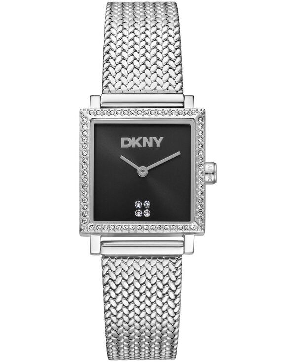 【送料無料】 ダナ キャラン ニューヨーク レディース 腕時計 アクセサリー Womens Milanese Quartz Stainless Steel Bracelet Watch 24x31mm Black
