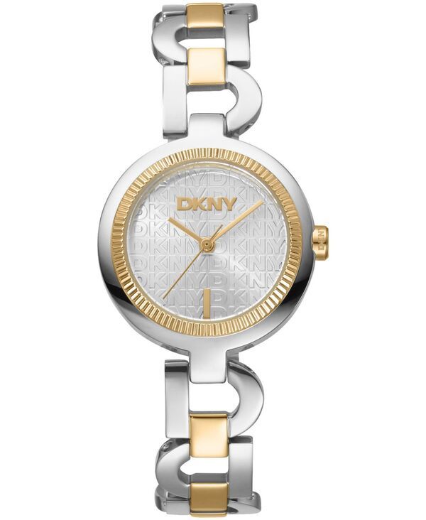 【送料無料】 ダナ キャラン ニューヨーク レディース 腕時計 アクセサリー Womens Open Link Quartz TwoTone Stainless Steel Bracelet Watch 28mm Silver
