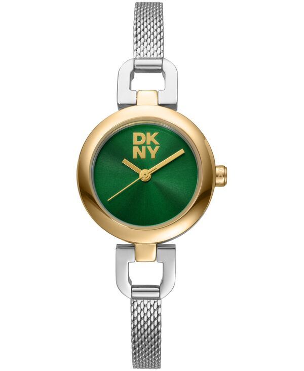 【送料無料】 ダナ キャラン ニューヨーク レディース 腕時計 アクセサリー Womens Milanese Quartz TwoTone Stainless Steel Bracelet Watch 26mm Dark Green