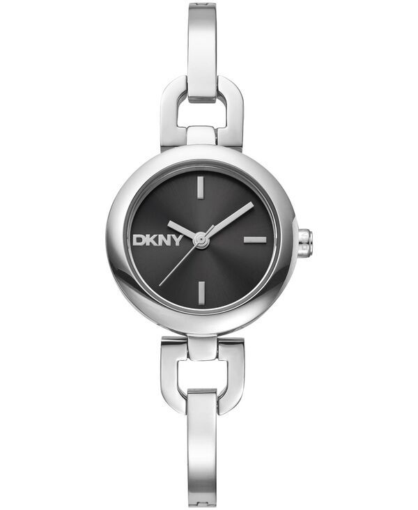 【送料無料】 ダナ キャラン ニューヨーク レディース 腕時計 アクセサリー Womens Half Bangle Quartz Stainless Steel Watch 26mm Black