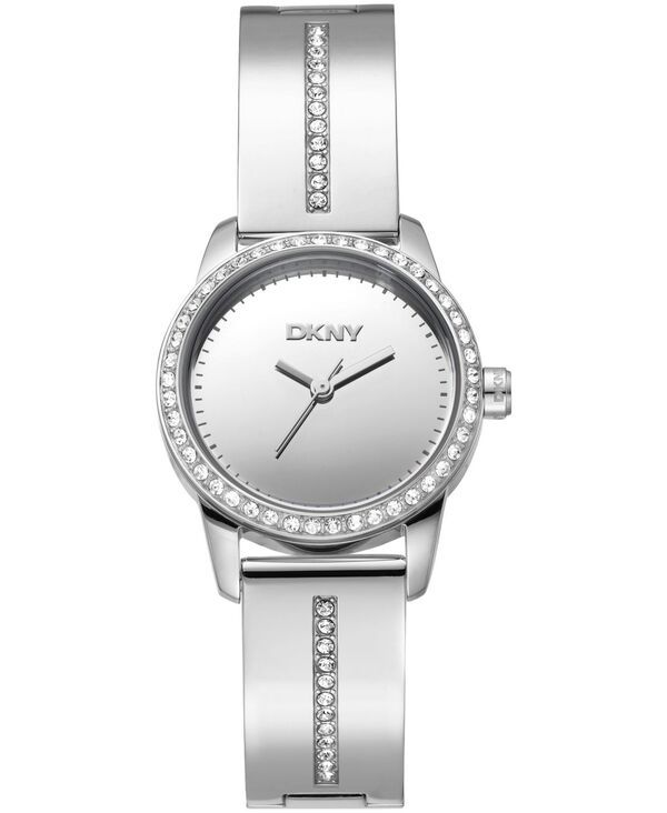【送料無料】 ダナ キャラン ニューヨーク レディース 腕時計 アクセサリー Womens Half Bangle Quartz Stainless Steel Watch 28mm Silver
