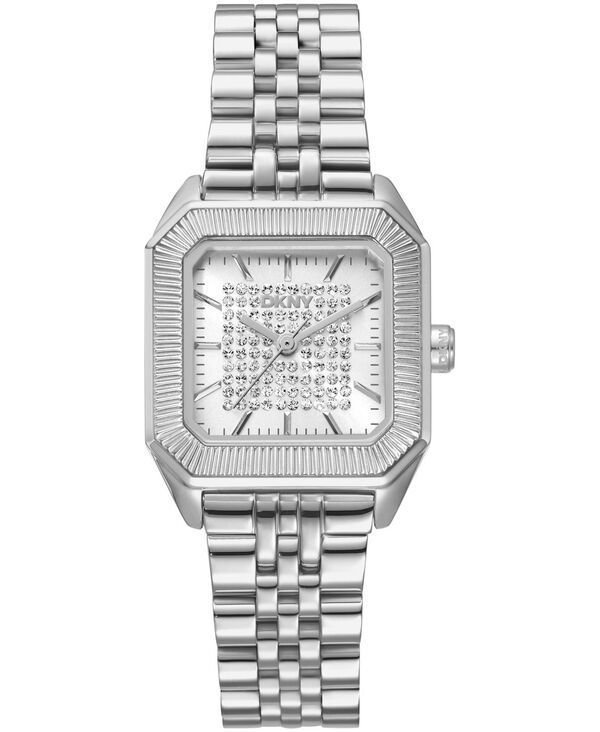 【送料無料】 ダナ キャラン ニューヨーク レディース 腕時計 アクセサリー Womens Signature Shape Quartz Stainless Steel Bracelet Watch 27x34mm Silver