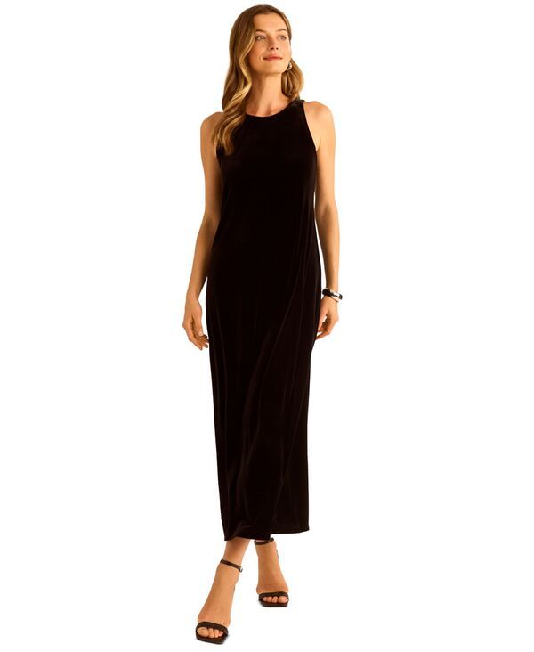 【送料無料】 ヴィンスカムート レディース ワンピース トップス Womens Velvet ALine Maxi Dress Rich Black