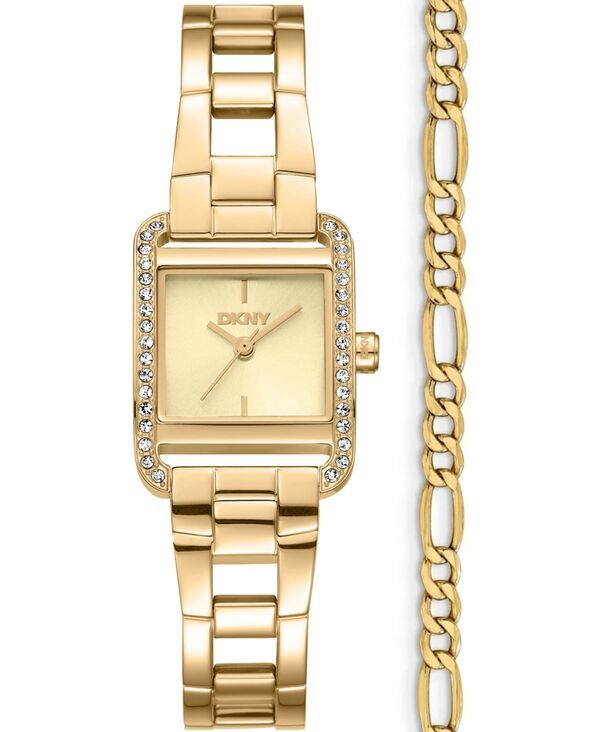 【送料無料】 ダナ キャラン ニューヨーク レディース 腕時計 アクセサリー Womens Mini Quartz GoldTone Stainless Steel Bracelet Watch 23mm and Gift Set Champagne