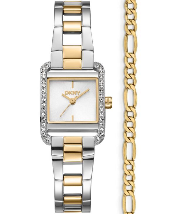 【送料無料】 ダナ キャラン ニューヨーク レディース 腕時計 アクセサリー Womens Mini Quartz TwoTone Stainless Steel Bracelet Watch 23mm Gift Set Silver