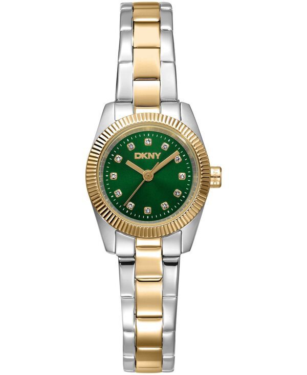 【送料無料】 ダナ キャラン ニューヨーク レディース 腕時計 アクセサリー Womens Mini Quartz TwoTone Stainless Steel Bracelet Watch 23mm Dark Green