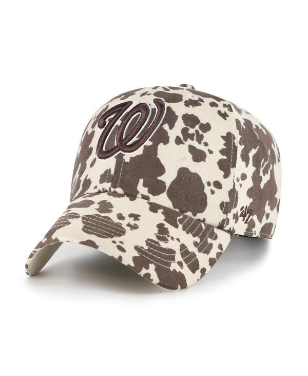 【送料無料】 47ブランド レディース 帽子 アクセサリー Womens Natural Washington Nationals Bessie Clean Up Adjustable Hat Natural Brown