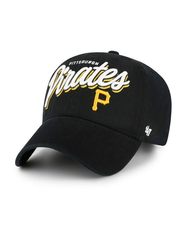 【送料無料】 47ブランド レディース 帽子 アクセサリー Womens Black Pittsburgh Pirates Ariana Clean Up Adjustable Hat Black