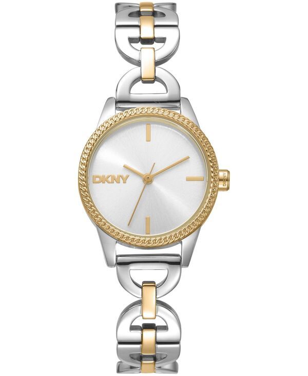 【送料無料】 ダナ キャラン ニューヨーク レディース 腕時計 アクセサリー Womens Open Link Quartz TwoTone Stainless Steel Bracelet Watch 26mm Silver