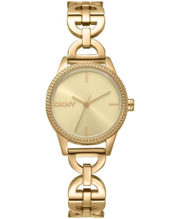 【送料無料】 ダナ キャラン ニューヨーク レディース 腕時計 アクセサリー Womens Open Link Quartz GoldTone Stainless Steel Bracelet Watch 26mm Champagne