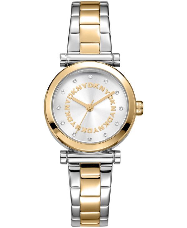 【送料無料】 ダナ キャラン ニューヨーク レディース 腕時計 アクセサリー Womens Essentials Quartz TwoTone Stainless Steel Bracelet Watch 28mm Silver