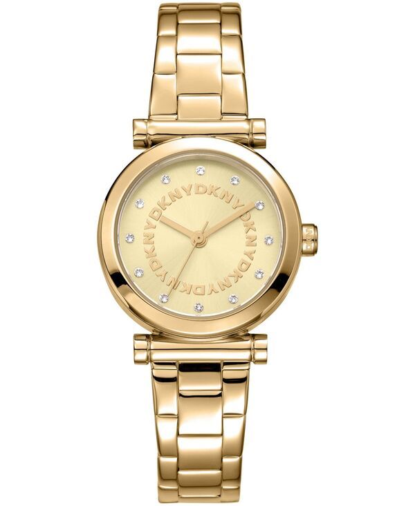 【送料無料】 ダナ キャラン ニューヨーク レディース 腕時計 アクセサリー Womens Essentials Quartz GoldTone Stainless Steel Bracelet Watch 28mm Champagne
