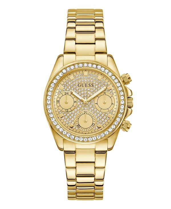 【送料無料】 ゲス レディース 腕時計 アクセサリー Womens Glitz GoldTone Stainless Steel MultiFunction Watch 36mm Gold
