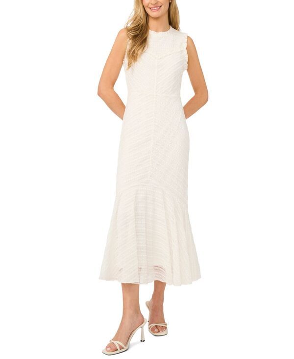 【送料無料】 セセ レディース ワンピース トップス Womens Crewneck Sleeveless Midi Dress New Ivory