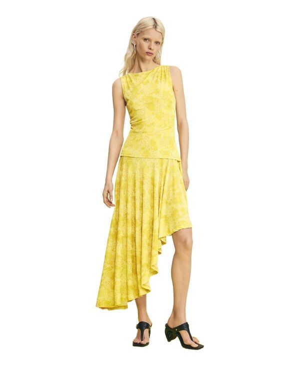 【送料無料】 デジグアル レディース ワンピース トップス Womens Asymmetric printed dress Yellow 32,370円