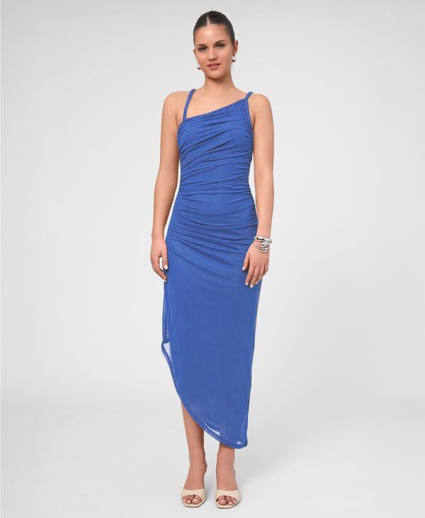 【送料無料】 レイチェル ロイ レディース ワンピース トップス Womens OneShoulder Ruched Midi Dress Medium Blue