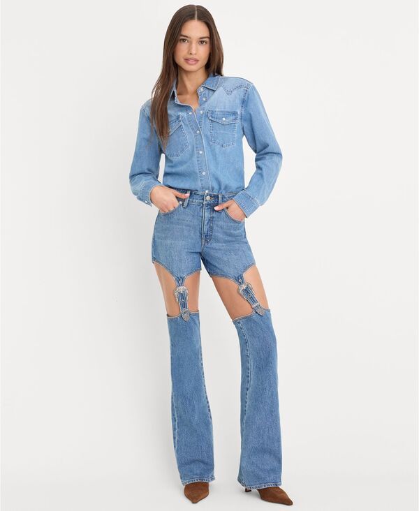 【送料無料】 グッドアメリカン レディース ブーツ・レインブーツ シューズ Womens Dolly Joleans HighRise Bootcut Jeans Indigo1200