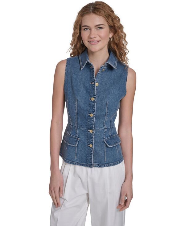 【送料無料】 ナウティカ レディース ベスト トップス Womens Button Front Denim Vest Bella Wash