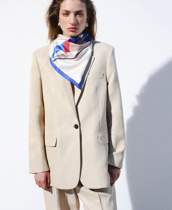 【送料無料】 マンゴ レディース ジャケット・ブルゾン ブレザー アウター Selection Womens StraightFit Suit Blazer Sand