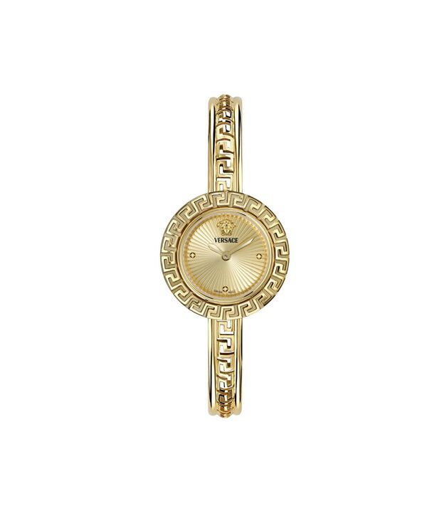 【送料無料】 ヴェルサーチ レディース 腕時計 アクセサリー Womens Greca Pendant IP Yellow Gold Bracelet Watch 28mm Gold