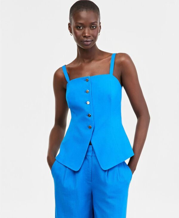 【送料無料】 タハリエーエスエル レディース ベスト トップス Womens SpaghettiStrap Vest Blue Jewel