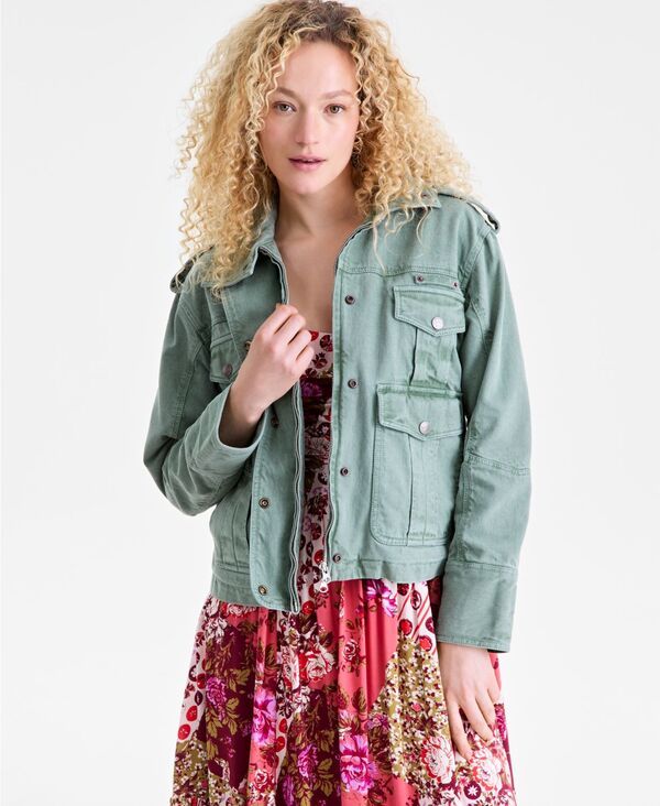 【送料無料】 フリーピープル レディース ジャケット・ブルゾン アウター Womens Kali SnapFront Washed Jacket Forest Run