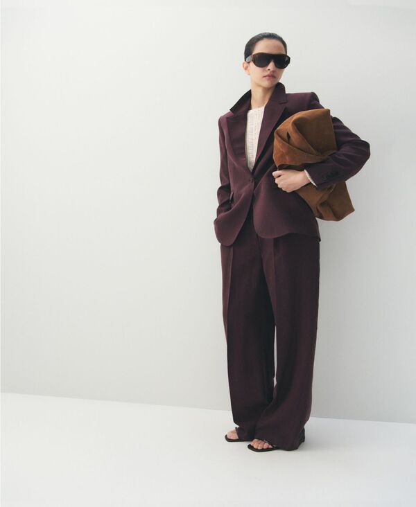【送料無料】 マンゴ レディース ジャケット・ブルゾン ブレザー アウター Womens Lyocell Suit Blazer Purple