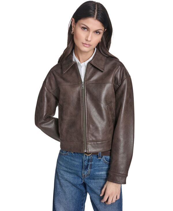 【送料無料】 リーバイス レディース ジャケット・ブルゾン アウター Womens Faux Suede RelaxedFit ZipFront Jacket Dark Brown