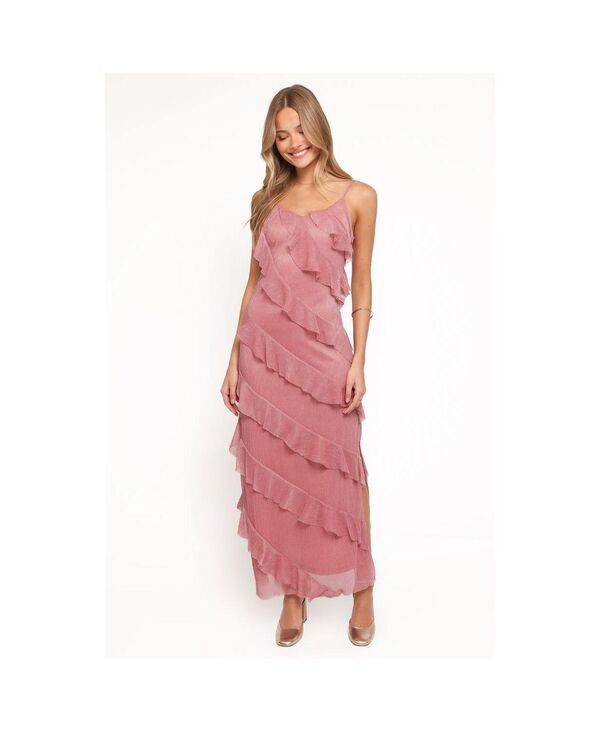 【送料無料】 Petal and Pup レディース ワンピース トップス Womens Ciao Ruffles Maxi Dress Pink
