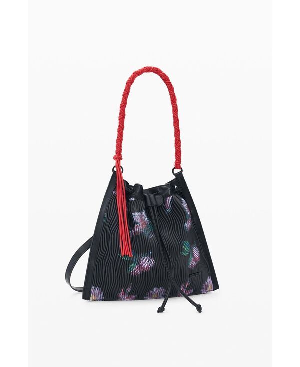 【送料無料】 デジグアル レディース バックパック・リュックサック バッグ Womens Medium backpack flower texture Black