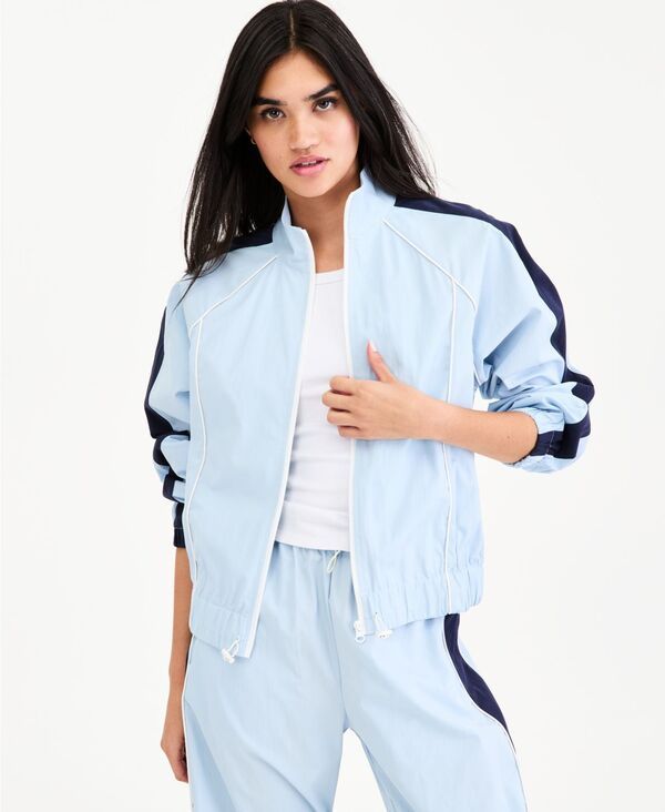 【送料無料】 バースリー レディース ジャケット・ブルゾン アウター Womens MockNeck Windbreaker Jacket Macys Exclusive Sky Ride Combo