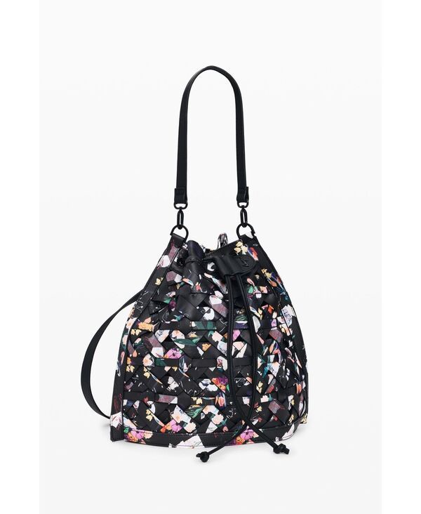【送料無料】 デジグアル レディース バックパック・リュックサック バッグ Womens Medium braided backpack with flowers Black 30,420円