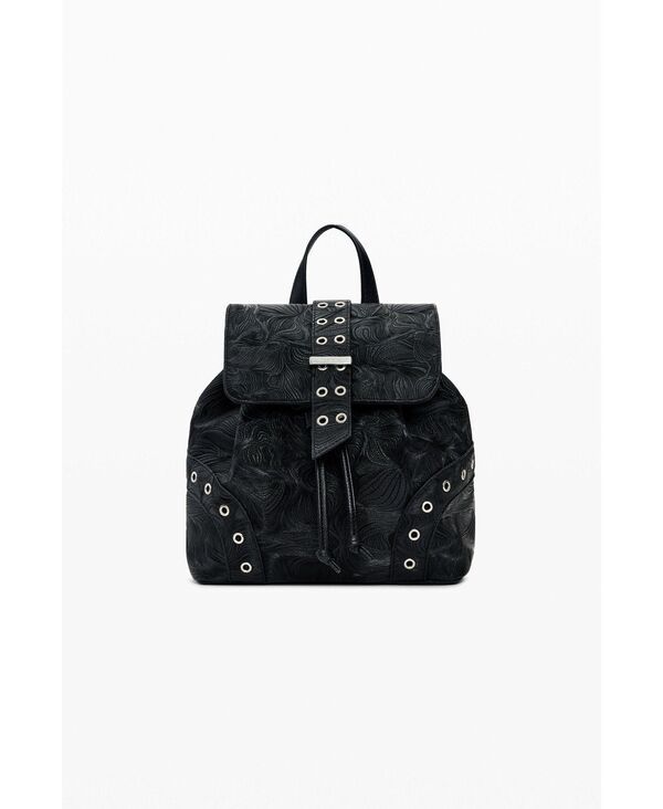 【送料無料】 デジグアル レディース バックパック・リュックサック バッグ Womens Small perforated backpack Black