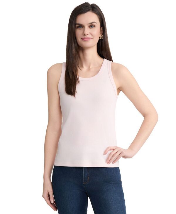 【送料無料】 ジョーンズニューヨーク レディース タンクトップ トップス Womens Round Neck Tank Top Petal Pink