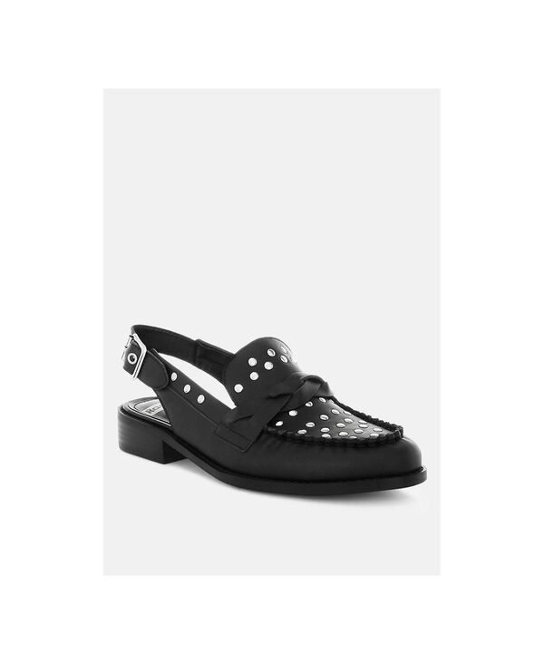 【送料無料】 ロンドンラグ レディース スリッポン・ローファー シューズ Womens Remykin Braided Penny Strap Loafers Black