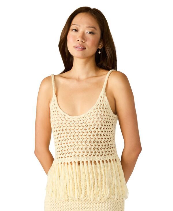 【送料無料】 スティーブ マデン レディース タンクトップ トップス Womens Aidyn Crochet PullOn Tank Top Natural