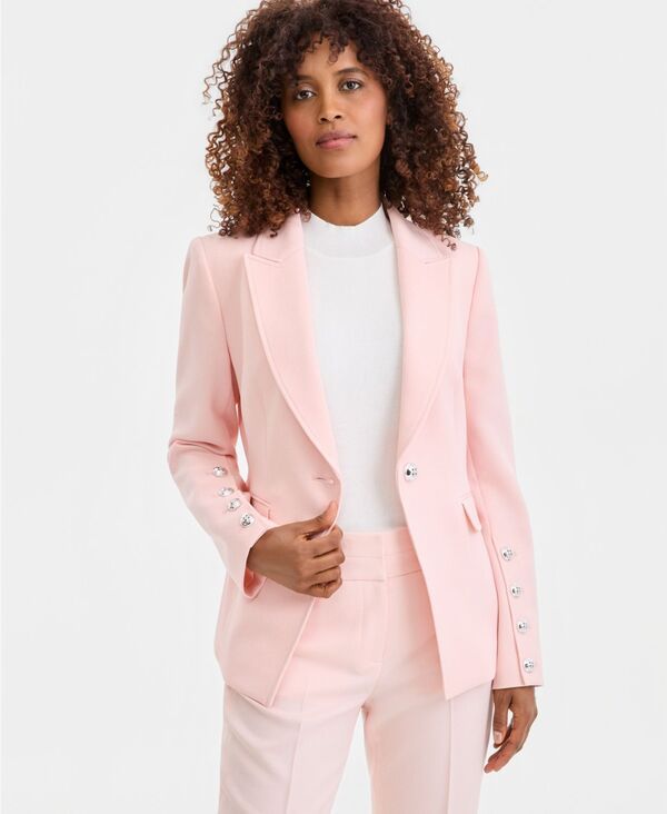 【送料無料】 タハリエーエスエル レディース ジャケット・ブルゾン ブレザー アウター Petite OneButton Blazer Slipper Pink