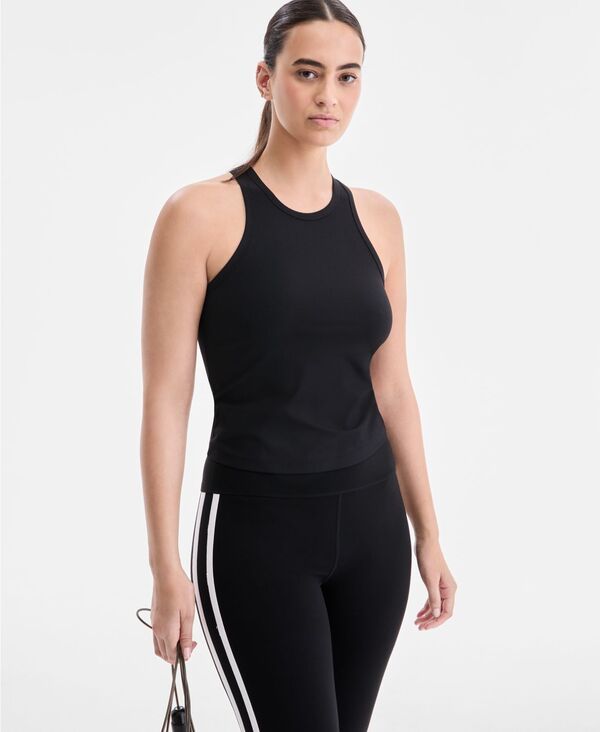【送料無料】 イデオロギー レディース タンクトップ トップス Womens Ribbed HighNeck Tank Top Macys Exclusive Deep Black