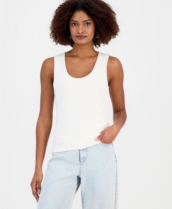 【送料無料】 アイエヌシー インターナショナル コンセプト レディース タンクトップ トップス Womens Contour Jersey Scoop Neck Tank Top Vintage Cream