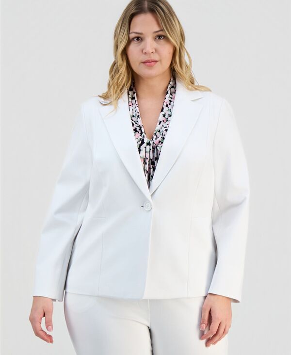 【送料無料】 カスパール レディース ジャケット・ブルゾン ブレザー アウター Plus Size Notched Collar OneButton Blazer Vanilla Ice 27,170円