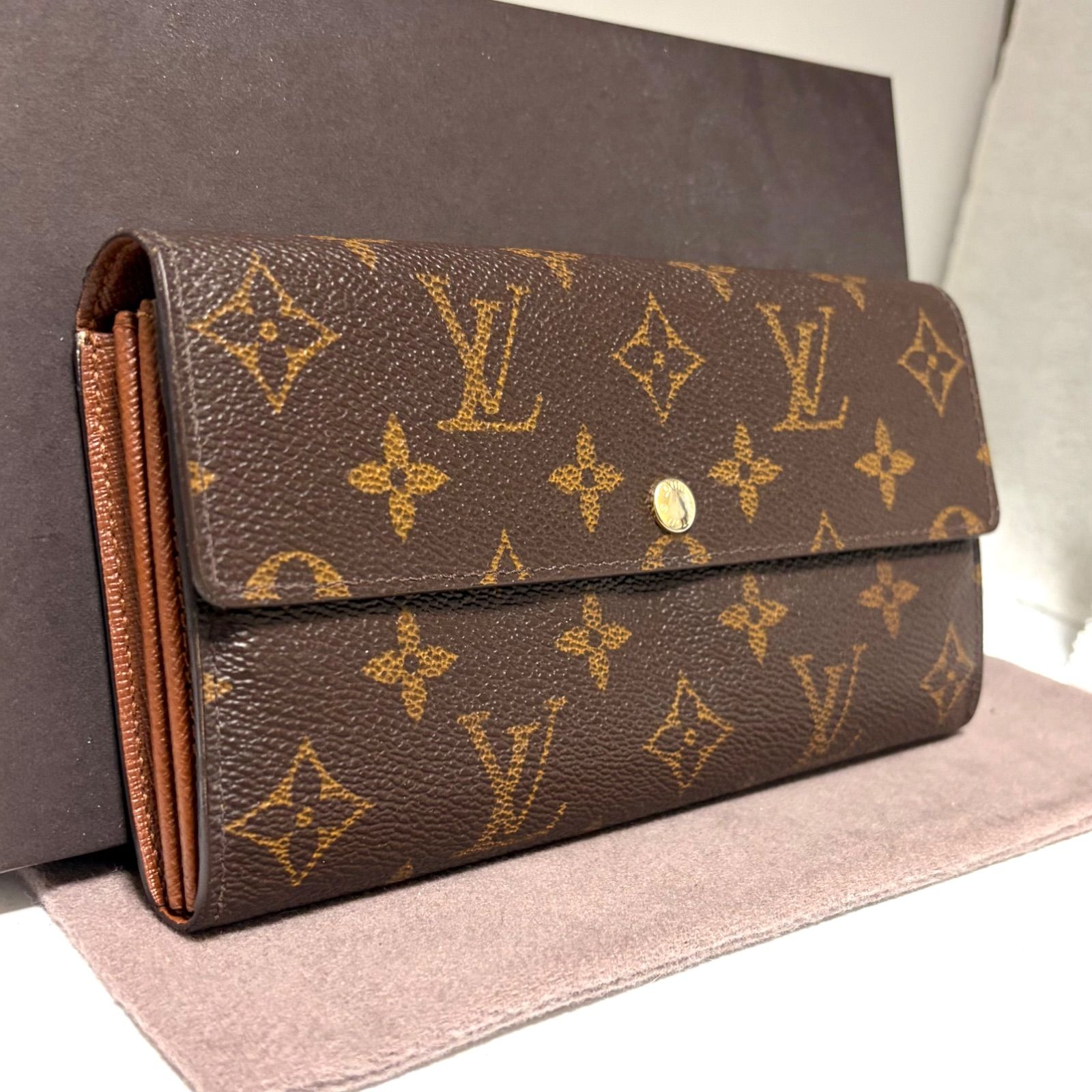 c48 ポルトフォイユ サラ　旧型　Louis Vuitton ルイ ヴィトン 　2つ 折り　二つ折り　フラップ ボタン 式　長 財布　ウォレット　モノグラム