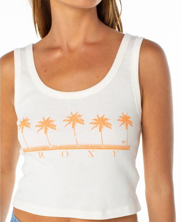 【送料無料】 ロキシー レディース タンクトップ トップス Womens Five Palm Sleeveless Baby Rib Tank Top Cloud DancerFive Palms