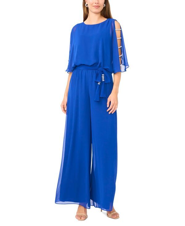 【送料無料】 ミスク レディース ジャンプスーツ トップス Womens BarSleeve Crew Neck Jumpsuit Goddess Blue