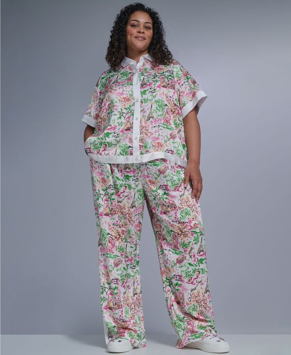 【送料無料】 カール ラガーフェルド レディース カジュアルパンツ ボトムス Plus Size Printed Soft Pants Soft WhtiePink Multi