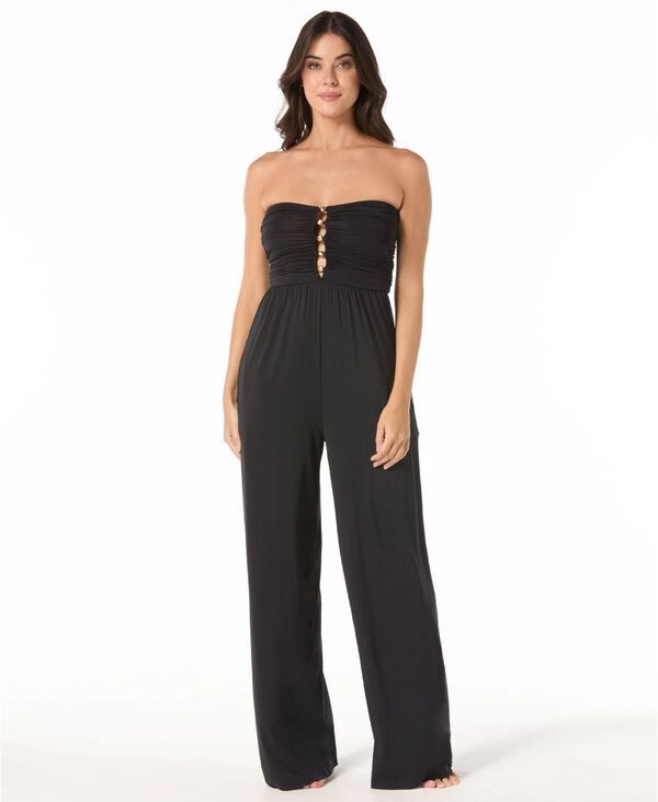 【送料無料】 カルメンマークヴァルヴォ レディース ジャンプスーツ トップス Womens Beaded Detail CoverUp Jumpsuit Black