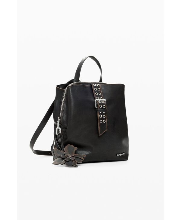 【送料無料】 デジグアル レディース バックパック・リュックサック バッグ Womens Small backpack appliques flowers Dark brown