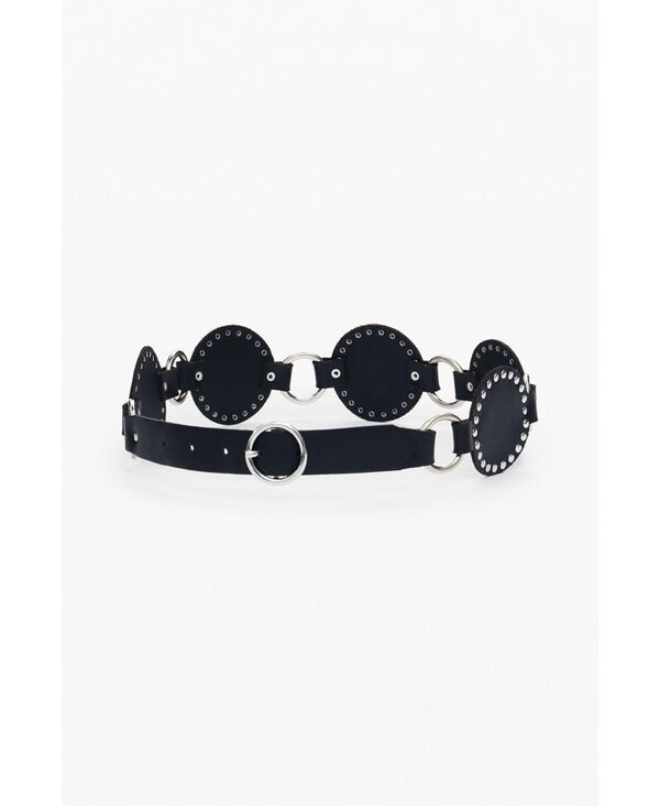 【送料無料】 デジグアル レディース ベルト アクセサリー Womens Articulated leather belt Black