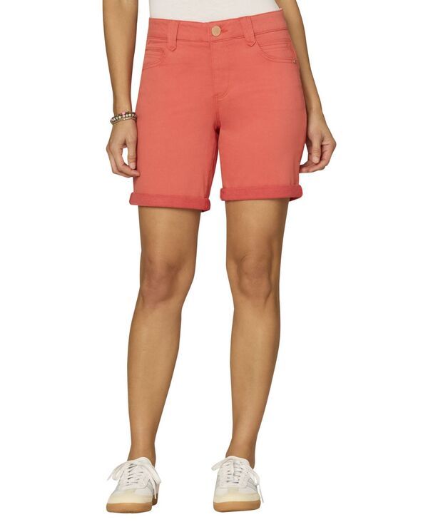 【送料無料】 デモクラシー レディース ハーフパンツ・ショーツ ボトムス Petite Absolution Cuffed Denim Shorts Tangerine