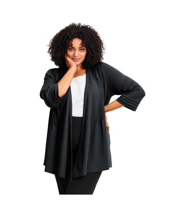 【送料無料】 アベニュー レディース ジャケット・ブルゾン アウター Plus Size Cascade Jacket Black